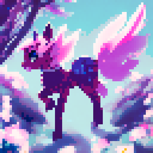 "Graceful MLP pony gallops through a serene, cherry blossom-filled meadow, her lustrous mane billowing behind her in an anime-inspired art style."