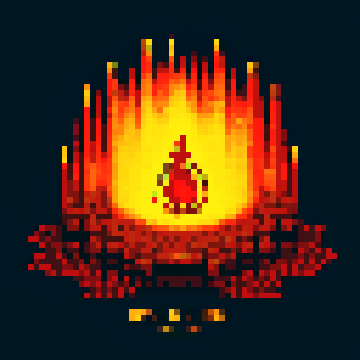 Ritual Fire Dance by Manuel de Falla, album cover, in pixel art style