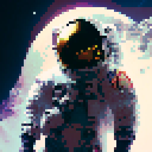 An astronaut in space overlooking the moon and holding in his hands a magazine with the title "Moon Mag". The image must be realistic, with accurate details.
