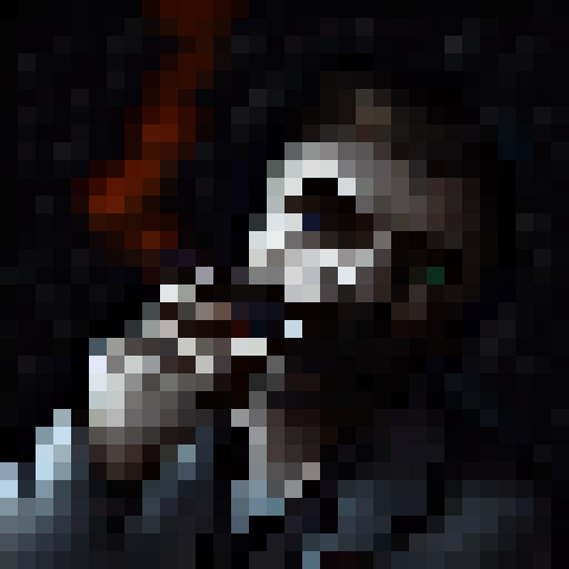 Man in a dark bar, drinking whisky and smoking a cigarrete