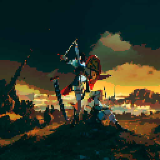 Put a katana , a large shield and two daggers in The Middle of the image too