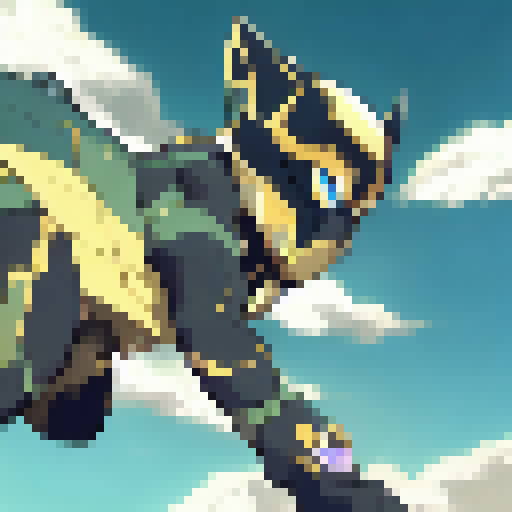 black panther, full potrait, up in the sky flying