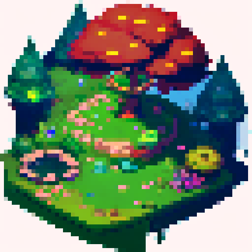 only one big chestnut tree, in the center, green leaves, brown trunk, fantasy top-down RPG with an orthogonal camera, simple pixel art, square plain platform