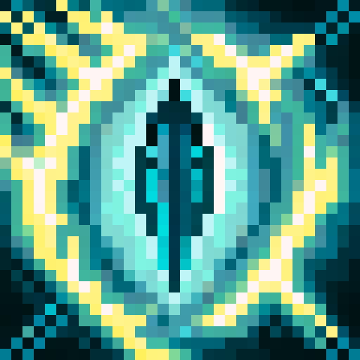 great white shark, game icon, 32x32 pixel art, sRGB, skill art, close up, portrait, fierce expression, razor-sharp teeth, sleek silhouette, menacing eyes, dynamic shading, 