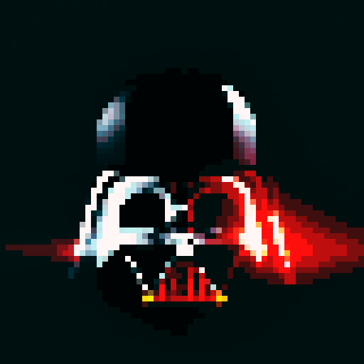 darth vader face close-up with red lightsaber