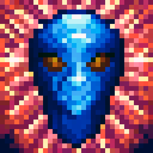 foot icon speed, vibrant blue, pixelated, game icon, skillfully crafted, intricate details, 32x32 pixels, sRGB colors, close-up view, portrait style, dynamic shading, glossy finish