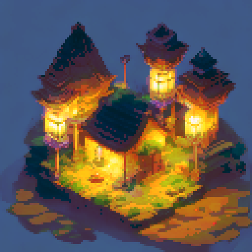 Misty, towering shrines and temples loom over narrow alleys and dimly lit streets, their intricate carvings and detailed mosaics illuminated by flickering lanterns in the landscape portrait style