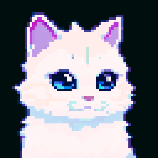 anime style cute brown cat with black eyes, pixel art, sRGB