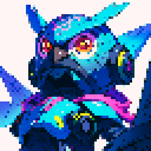 cyber baby owl with transparent background