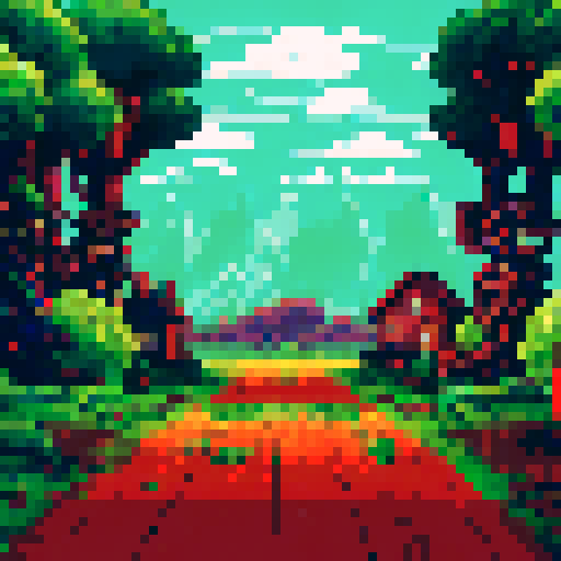 Creepy dolls with beady eyes and chipped paint hang from twisted, black vines in the dimly-lit but colorful kids indoor playground pixel art playground