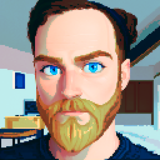 portrait man with blue eyes and beard