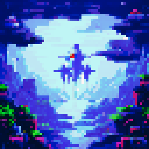 a transparent pure 2d sprite for a space game. It needs to look like the top view of a futuristic spaceship style of the 90s.