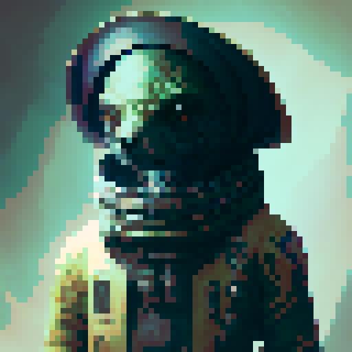 alien with a item, and wearing a hat