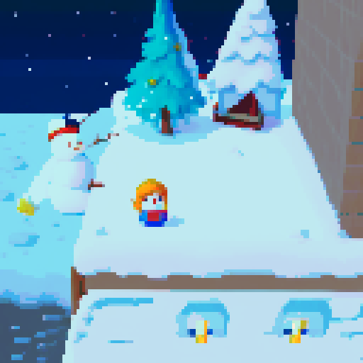 Snowy area, snowman