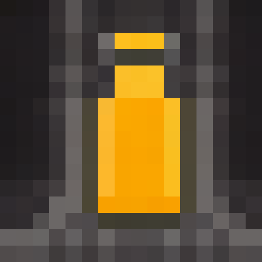 oil flask, shiny glass, golden liquid, pixelated texture, vibrant colors, game icon, 16x16, close up, pixel art