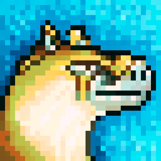 A hippo wearing fancy glasses with a black suit, rendered in 32x32 pixel portrait.