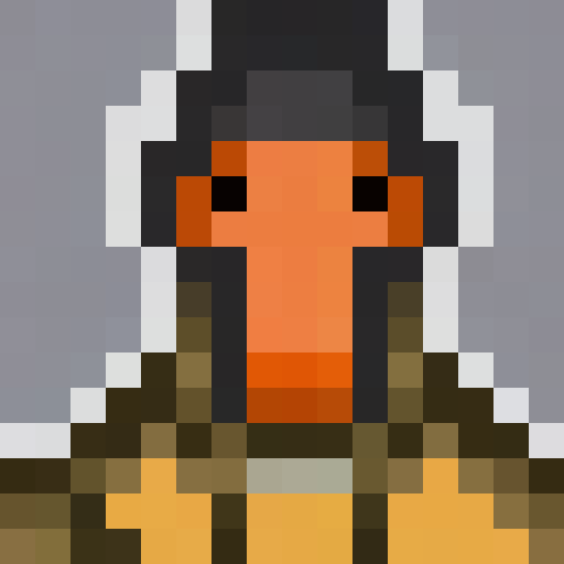 onix guard's fierce gaze, rusted armor, and spiky helmet depicted in 16x16 pixel art with a close-up portrait, reminiscent of a classic game icon