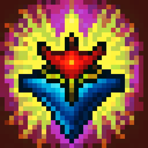 the word Flatty with a bold black outline, skillfully designed in a 32x32 pixel art game icon style, showcasing vibrant sRGB colors