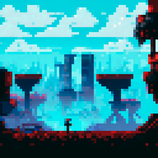 run-down, apocalyptic atmosphere, pixel art, inside of a Futuristic robot factory, background