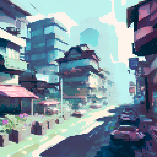 Sci-fi, cyberpunk city, space warior