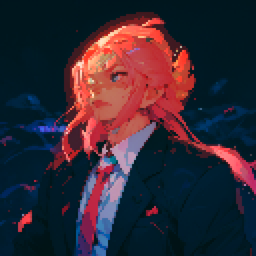 shrimp wearing a suit, vibrant colors, detailed pixel art