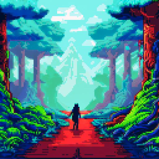 person walking out of evil forest with dead trees