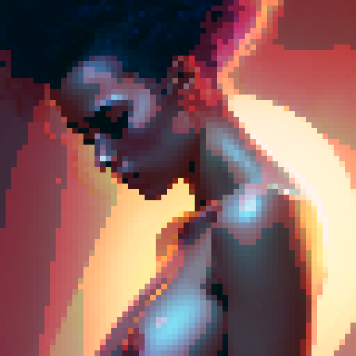 sexy naked woman, bent over with ass facing camera, fingering herself, pixel art porn
