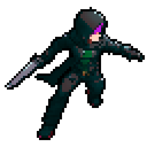 Game character rogue-like game with top view, regular guy with weapon, cyberpunk, gray background, 16-bit, control time abilities, gray background, running animation, running state, runs