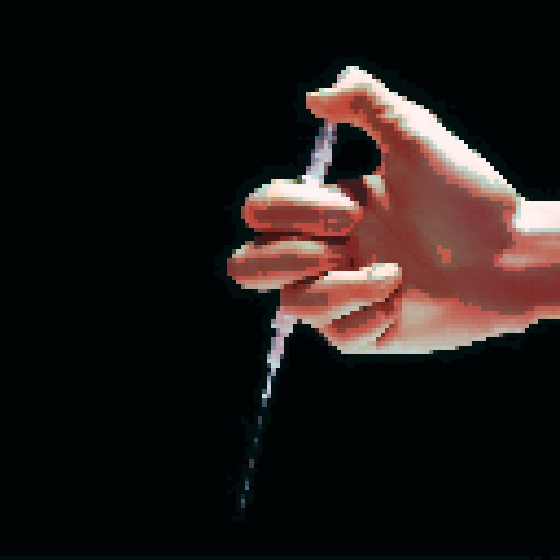 Hand holding a syringe, medical, injection