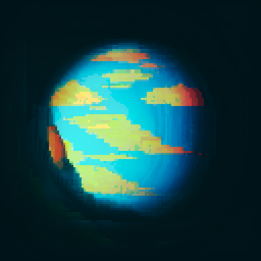 Generate a planet using the same style but with different colors
