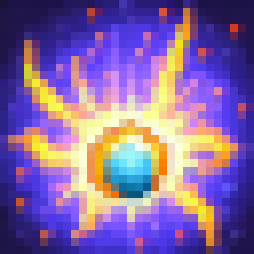 Elemental blast, blue and orange colors, volcanic bolt of energy