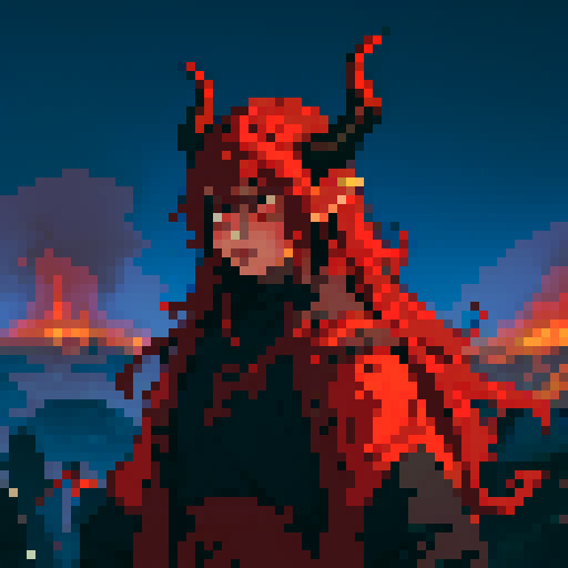 DEMON LORD OF HELL, WITH HORNS AND RED SKIN