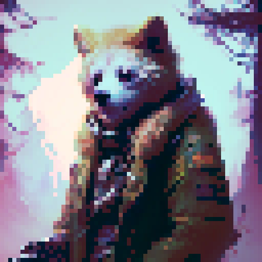 Teddy bear, blood-soaked fur, muscular build, holding a shotgun, standing in a dark forest surrounded by glowing mushrooms and mythical creatures