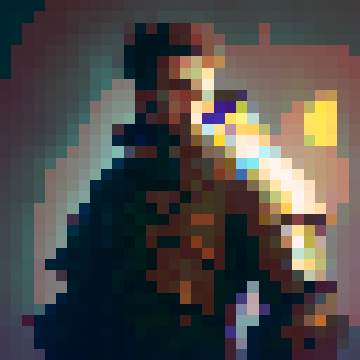 A portrait of a knight as a 32x32 pixel game icon, rendered with skillful pixel art in sRGB colors, captured in a close-up portrait
