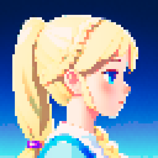 a girl with white braid, side view