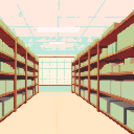 large wholesale with big shelves and muted colours