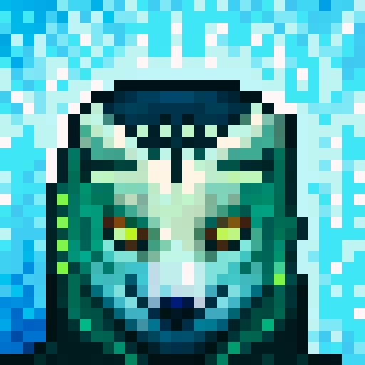 wolf avatar, portrait, glowing eyes