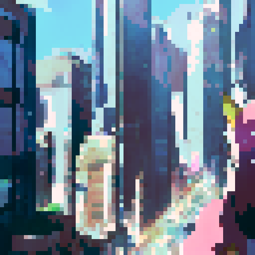 Cute anime giantess wreaks havoc on a bustling metropolis, her towering figure looming over skyscrapers with a playful yet devastating grin.