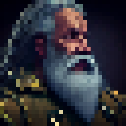 portrait cinematic The old man sat on his rocking chair and his long beard was wrapped around his neck like a scarf. With each rock, his beard twirled this way and that, the hair arranged in new patterns on his chest, a lot of detail, surreal, long curly beard down to the ground, animated cinematic space, super realistic 3D, cinematic lighting, graphics very great