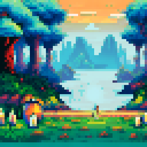 Pixelated scene of a bohemian witch with eclectic fashion, staring into a crystal ball, point of view from the person receiving the fortune, adorned with floating candles and magical herbs.