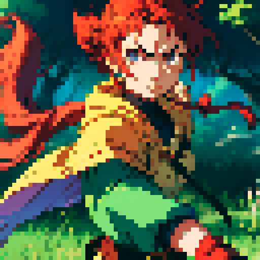 Anime warrior on adventure