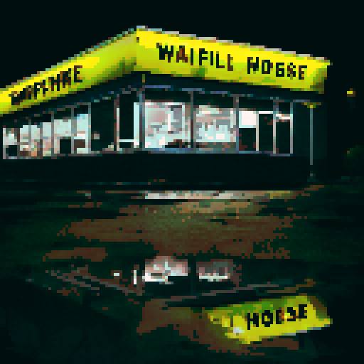 Waffle House on a black background