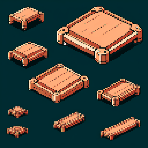 I want a horizontally wide copper platform. I want this object usable an asset in a videogame, meaning only one object per image, outlined with a strong black stroke, on a solid-color background. 