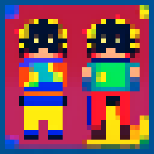 pixelated card suits, vibrant and bold colors, intricate patterns, symmetrical designs, geometric shapes, 8-bit characters, retro gaming elements, playful and whimsical illustrations, high contrast shadows and highlights, limited color palette, nostalgic pixel art style