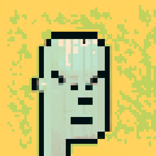 Cryptopunk, pixelated head with vibrant colors, exaggerated facial features, and intricate details, showcasing the iconic pixel art style