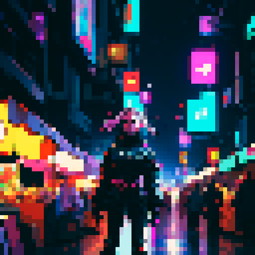 Cyberpunk Night Market. Clear visuals 