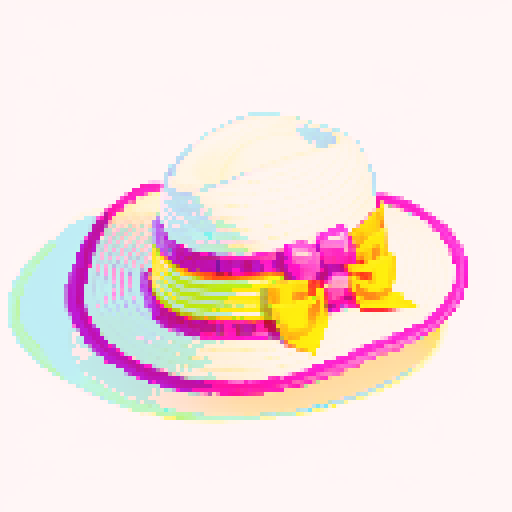 summer hat with a bow, side view