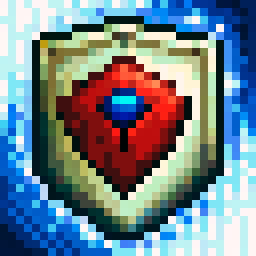 Challenger token, danger sign, 5 sides, game item, 32x32 pixel art, skill art, tibia, game item, sRGB,