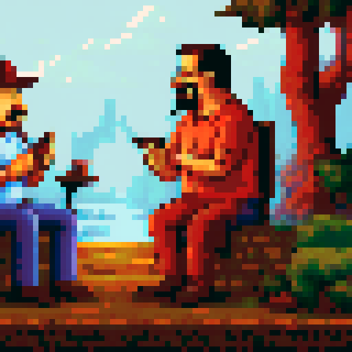 A father is talking to his wife while smoking his cigar, and they both appear miserable.