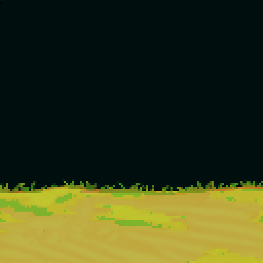 Reddish dirt ground with patches of grass